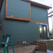 Siding replacement on Campbell River home.